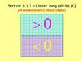 Section 1.3.2 – Linear Inequalities (C) [All answers written in interval notation]