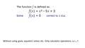 Without using gsolv, equation solver, etc. Only calculator operations: x,+,-,^.