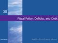 Fiscal Policy, Deficits, and Debt 30 McGraw-Hill/Irwin Copyright © 2012 by The McGraw-Hill Companies, Inc. All rights reserved.