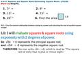 4.6/4.7 Squares and Square Roots/Estimating Square Roots, p192/96 Warm Up Simplify. 1. 5 2 = 2. 8 2 = 3. 12 2 = 4. 15 2 = 5. 20 2 = NS2.4 Use the inverse.