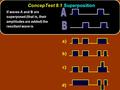 ConcepTest 8.1Superposition a) b) c) d) If waves A and B are superposed (that is, their amplitudes are added) the resultant wave is.