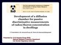 Development of a diffusion chamber for passive discriminative measurements of radon/thoron concentration in dwellings F. Torabi Nabil, S. M. Hosseini Pooya,