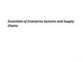 Essentials of Enterprise Systems and Supply Chains 1.