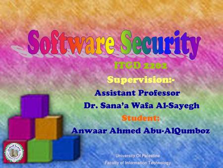 1 ITGD 2202 Supervision:- Assistant Professor Dr. Sana’a Wafa Al-Sayegh Dr. Sana’a Wafa Al-SayeghStudent: Anwaar Ahmed Abu-AlQumboz.