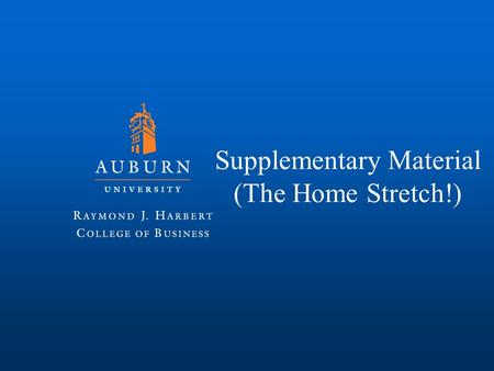 Supplementary Material (The Home Stretch!). Executive Summary Finish your entire business plan first. Subsections (one paragraph each) Introduction. Who.