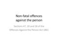 Non-fatal offences against the person