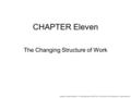 Neubeck, Social Problems: A Critical Approach. © 2007 by The McGraw-Hill Companies. All rights reserved. CHAPTER Eleven The Changing Structure of Work.