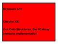 Exposure C++ Chapter XXI C++ Data Structures, the 2D Array apmatrix Implementation.