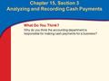 0 Glencoe Accounting Unit 4 Chapter 15 Copyright © by The McGraw-Hill Companies, Inc. All rights reserved. Chapter 15, Section 3 Analyzing and Recording.