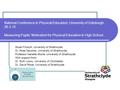 National Conference in Physical Education; University of Edinburgh, 26.3.10 Measuring Pupils’ Motivation for Physical Education in High School. Stuart.