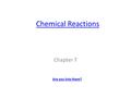 Chemical Reactions Chapter 7 Are you into them?. 7.1 Describing Reactions.