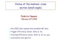 Status of the hadronic cross section (small angle) Federico Nguyen February 22 nd 2005  the 2002 data sample and available MC sets  trigger efficiency.