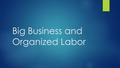 Big Business and Organized Labor. The Role of Big Business  Four main leaders emerged during the late 1800s to lead major corporations.  Cornelius Vanderbilt.