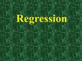 Regression. Outline of Today’s Discussion 1.Coefficient of Determination 2.Regression Analysis: Introduction 3.Regression Analysis: SPSS 4.Regression.