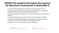 SS5H6 The student will explain the reasons for America’s involvement in World War II. a. Describe Germany’s aggression in Europe and Japan’s aggression.