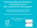 Real food for all™ shhh…confidential Partnership Alignment Strategies: Increasing access to after-school/at-risk meal programs Susan Gallo, PhD, Director.