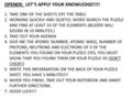 OPENER: LET’S APPLY YOUR KNOWLEDGE!!!! 1.TAKE ONE OF THE SHEETS OFF THE TABLE. 2.WORKING QUICKLY AND QUIETLY, WORD SEARCH THE PUZZLE AND FIND AT LEAST.