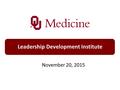 Leadership Development Institute November 20, 2015.