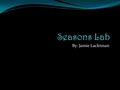 By: Jamie Lacktman. Objective Students will be able to identify why the four seasons occur. Students will also be able to physically show why the four.