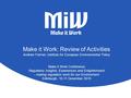 Make it Work: Review of Activities Andrew Farmer, Institute for European Environmental Policy Make it Work Conference Regulatory Insights, Experiences.