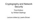 Cryptography and Network Security Third Edition by William Stallings Lecture slides by Lawrie Brown.