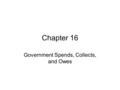 Chapter 16 Government Spends, Collects, and Owes.