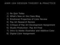 ANM 104 DESIGN THEORY & PRACTICE 1) No Quiz Today 2) What ’ s New on the Class Blog 3) Emotional Properties of Color Review 4) Pop Art Research Review.