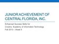 JUNIOR ACHIEVEMENT OF CENTRAL FLORIDA, INC. Enhanced Success Skills for Crooms Academy of Information Technology Fall 2013 – Week 5.