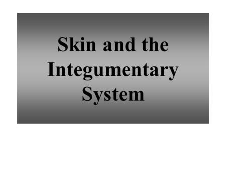 Skin and the Integumentary System. Composed of several tissues Maintains homeostasis Protective covering Retards water loss Regulates body temperature.