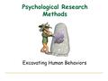 Psychological Research Methods Excavating Human Behaviors.