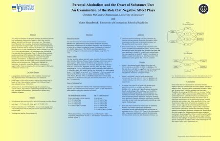 Abstract A longitudinal study designed to follow children of alcohol and drug dependent fathers from adolescence into adulthood RISK began in 1993 and.