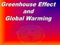 Rise in Earth’s temperatureRise in Earth’s temperature By certain atmospheric gasesBy certain atmospheric gases That trap the Sun’s energyThat trap the.