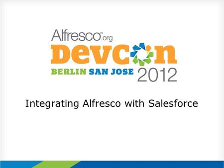 Integrating Alfresco with Salesforce. Agenda About Technology Services Group Why a Salesforce / Alfresco Integration Use Cases / Examples Technical Architecture.