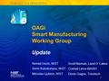 OAGi Smart Manufacturing Working Group Nenad Ivezic, NIST Serm Kulvatunyou, NIST Miroslav Ljubicic, NIST 1 Update Scott Nieman, Land O’ Lakes Conrad Leiva.