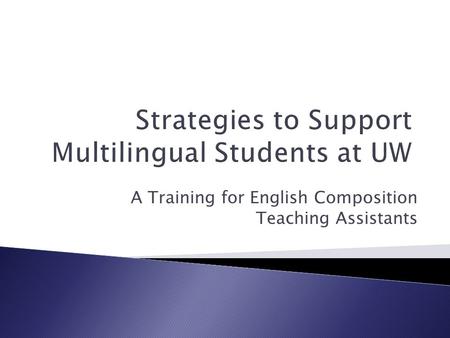 A Training for English Composition Teaching Assistants.