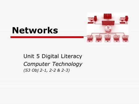 Networks Unit 5 Digital Literacy Computer Technology (S3 Obj 2-1, 2-2 & 2-3)