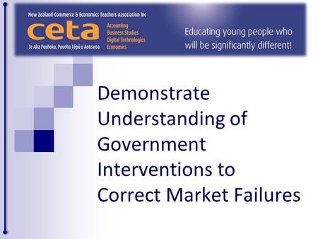 Demonstrate Understanding of Government Interventions to Correct Market Failures.