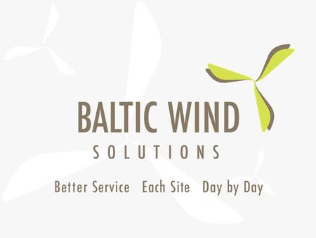 The history of BALTIC WIND SOLUTIONS growth 2 Experience Quality Safety Accepting the challenge 3 What is BALTIC WIND SOLUTIONS?