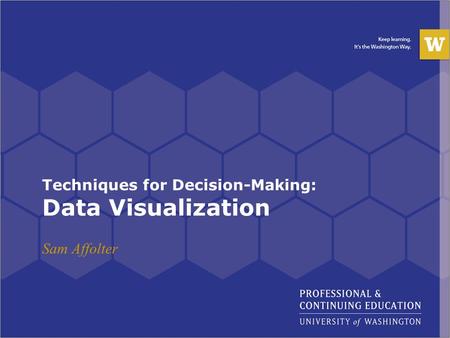 Techniques for Decision-Making: Data Visualization Sam Affolter.