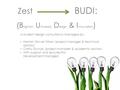 Zest BUDI: (B righton U niversity D esign & I nnovation ) A student design consultancy managed by: Hamish Glover Wilson (project manager & technical advisor)