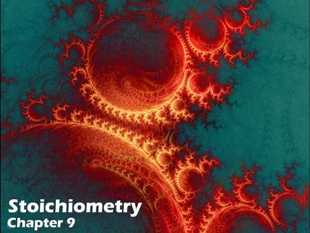 Stoichiometry Chapter 9. Stoichiometry: Calculation of the quantities of substances involved in chemical reactions 4 Classes of Problems: Mole-Mole Mole-Mass.