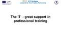 ICT Bridges Leonardo da Vinci Project, Partnership The IT - great support in professional training.