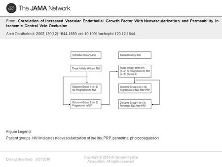 Date of download: 5/27/2016 Copyright © 2016 American Medical Association. All rights reserved. From: Correlation of Increased Vascular Endothelial Growth.