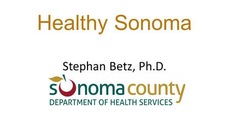 Healthy Sonoma Stephan Betz, Ph.D.. Projects Nightingale: Continuum of Care and Whole Person Care Sustainable Financing Portfolio.