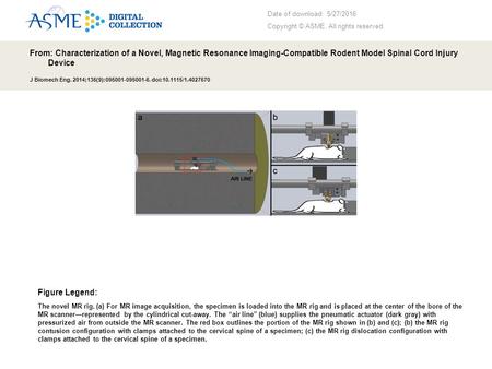 Date of download: 5/27/2016 Copyright © ASME. All rights reserved. From: Characterization of a Novel, Magnetic Resonance Imaging-Compatible Rodent Model.