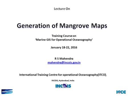 Lecture On Generation of Mangrove Maps