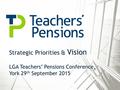 Strategic Priorities & Vision LGA Teachers’ Pensions Conference, York 29 th September 2015.