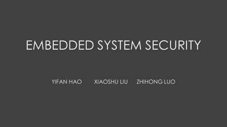 Embedded system security