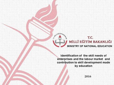 2016 MINISTRY OF NATIONAL EDUCATION Identification of the skill needs of enterprises and the labour market and contribution to skill development made by.