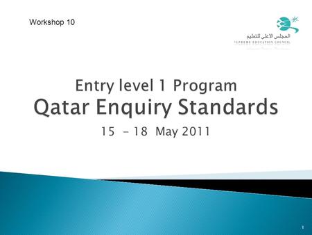 15 - 18 May 2011 1 Workshop 10. 2 TimeTopic 10:00 - 10:10Welcome 10:10 – 10:20Starter 10:20 – 10:40Analyzing Enquiry Standards (Discussion) 10:40 – 11:40Enquiry.